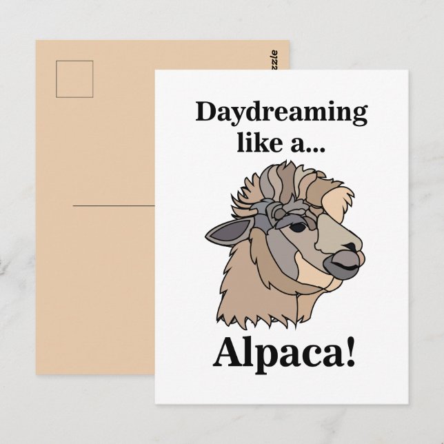 Cartão Postal Alpaca Llama Funny Animal (Frente/Verso)