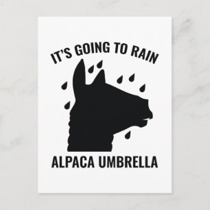 Cartão Postal Alpaca Umbrella