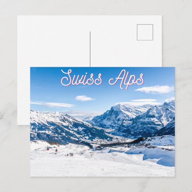 Cartão Postal Alpes suíços (Frente/Verso)