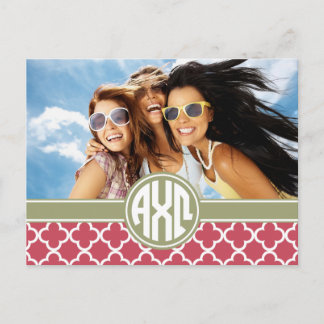 Cartão Postal Alpha Chi Omega | Monograma e Foto