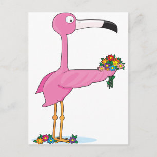 Cartão Postal Alphabet Flamingo Animal