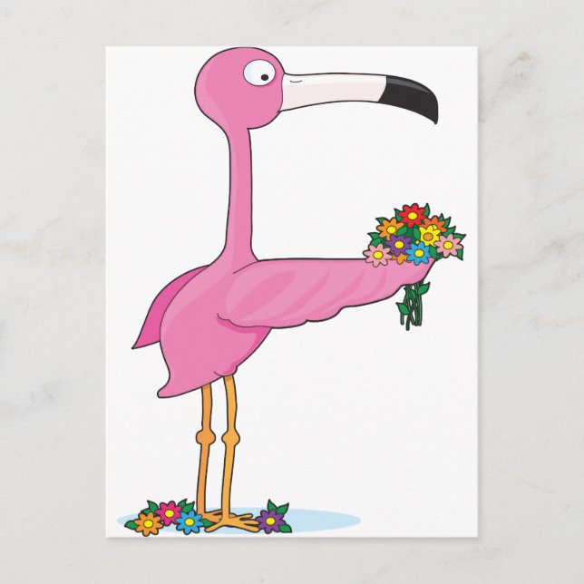 Cartão Postal Alphabet Flamingo Animal (Frente)