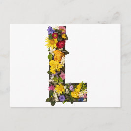 Cartão Postal Alphabet letters flowers 