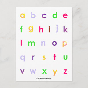 Cartão Postal Alphabet Lower Case Letters