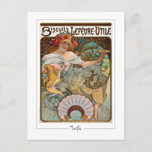 Cartão Postal Alphonse Mucha #129 - Cartão-postal de arte fino (Frente)