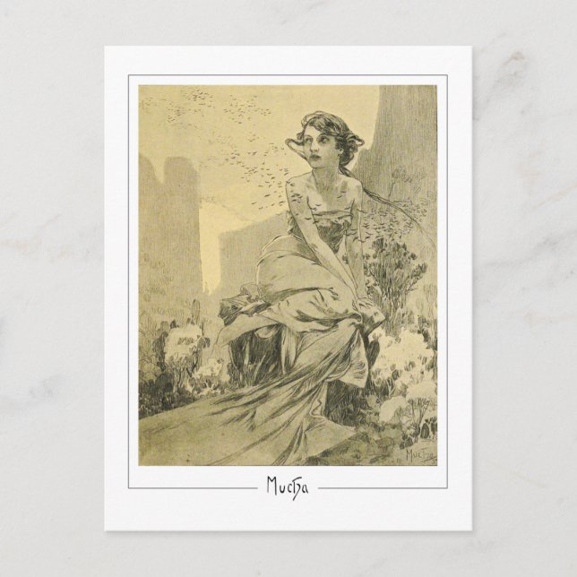 Cartão Postal Alphonse Mucha #290 - Cartão-postal de arte fino (Frente)