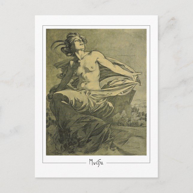 Cartão Postal Alphonse Mucha #409 - Cartão-postal de arte fino (Frente)