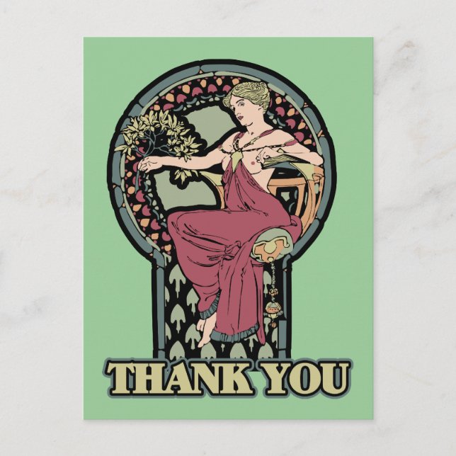 Cartão Postal Alphonse Mucha Art (Frente)