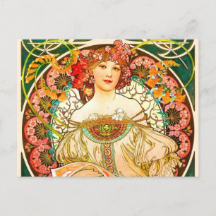 Cartão Postal Alphonse Mucha Art Nouveau Daydre