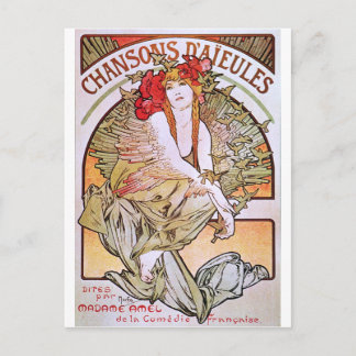 Cartão Postal Alphonse Mucha. Chansons D'Aieules, c.1898