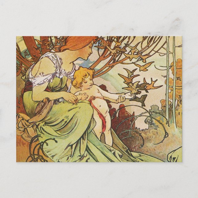 Cartão Postal Alphonse Mucha. Chocolat Masson/México 1897 (Frente)