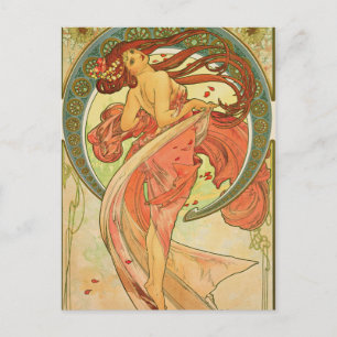 Cartão Postal Alphonse Mucha - Dança