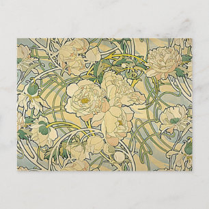 Cartão Postal Alphonse Mucha - Flores
