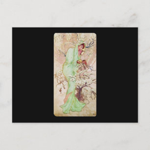 Cartão Postal Alphonse Mucha Hiver Winter