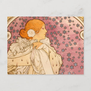 Cartão Postal Alphonse Mucha La Dame Aux Camelias: Art Nouveau