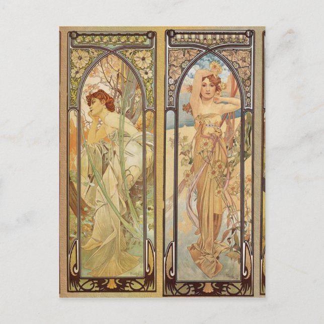 Cartão Postal Alphonse Mucha – Mestre do Art Nouveau (Frente)