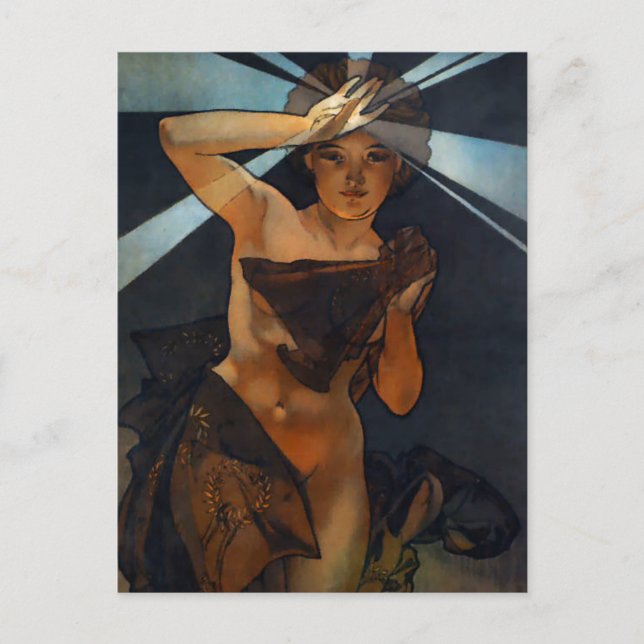 Cartão postal Alphonse Mucha Morning Star (Frente)