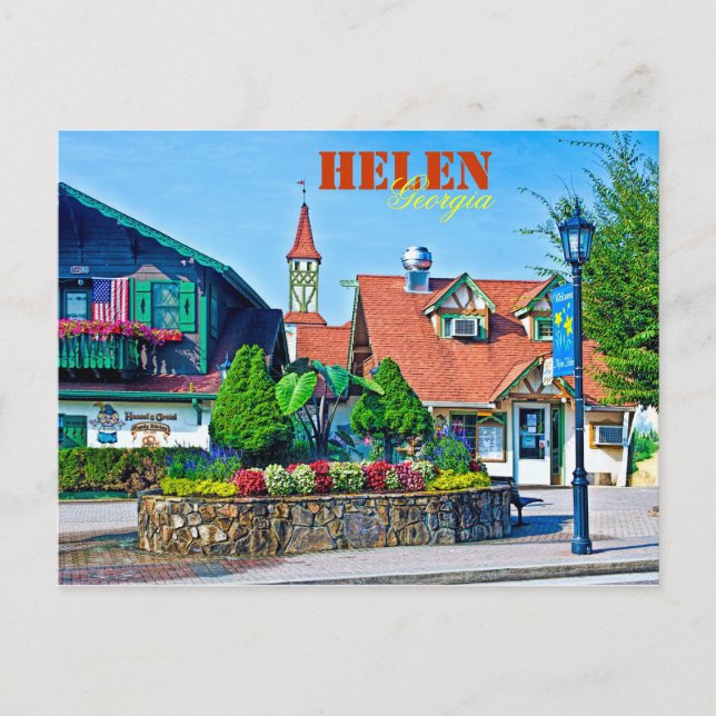 Cartão Postal Alpine Helen, Geórgia, EUA. (Frente)