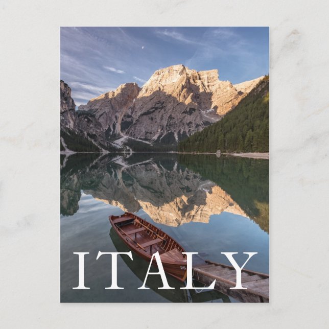 Cartão Postal Alps de Dolomite | Pragser Wildsee | Tirol, Itália (Frente)