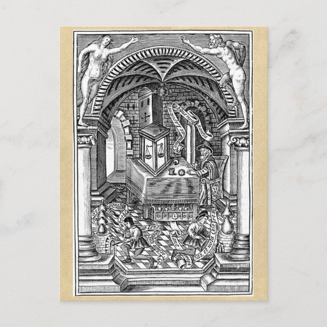 Cartão Postal Alquimia medieval e a pedra filosofal (Frente)