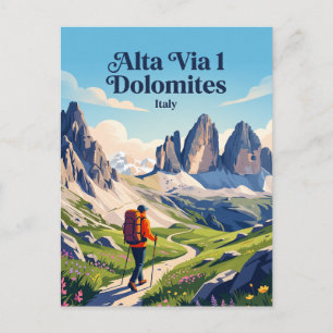 Cartão Postal Alta Via 1 Dolomitas Itália