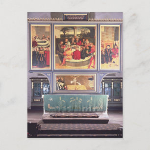 Cartão Postal Altar com um Triptych que descreve