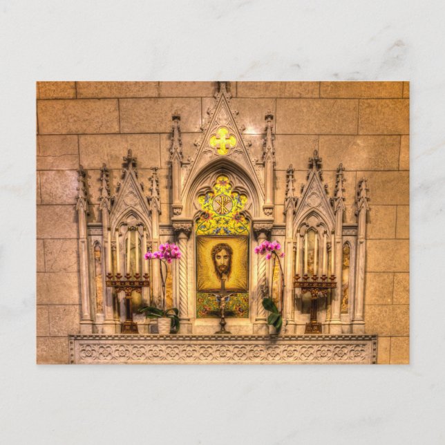 Cartão Postal Altar da Santa Rua da Catedral de Patrick NY (Frente)