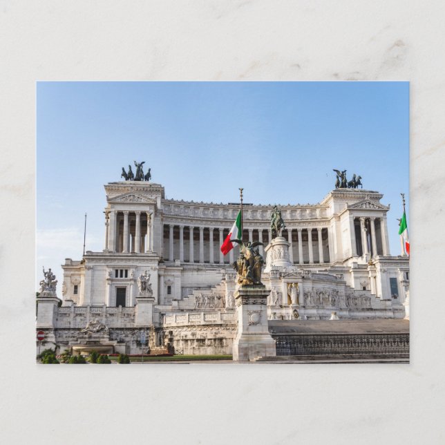 Cartão Postal Altare della Patria no início da manhã - Roma, Itá (Frente)