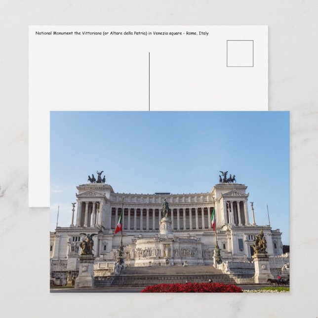 Cartão Postal Altare della Patria no início da manhã - Roma, Itá (Frente/Verso)