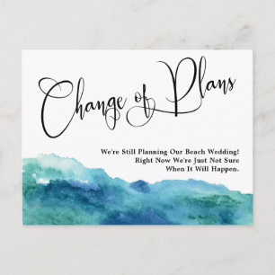 Cartão Postal Alteração Aqua Watercolor de Planos Adiados de Cas