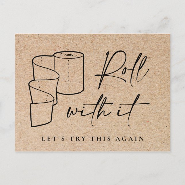 Cartão Postal Alteração da Data Adiada Evento de Cancelamento (Frente)