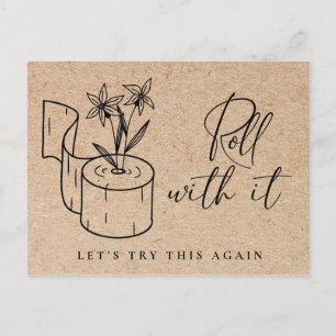 Cartão Postal Alteração da Data Adiada Evento de Cancelamento