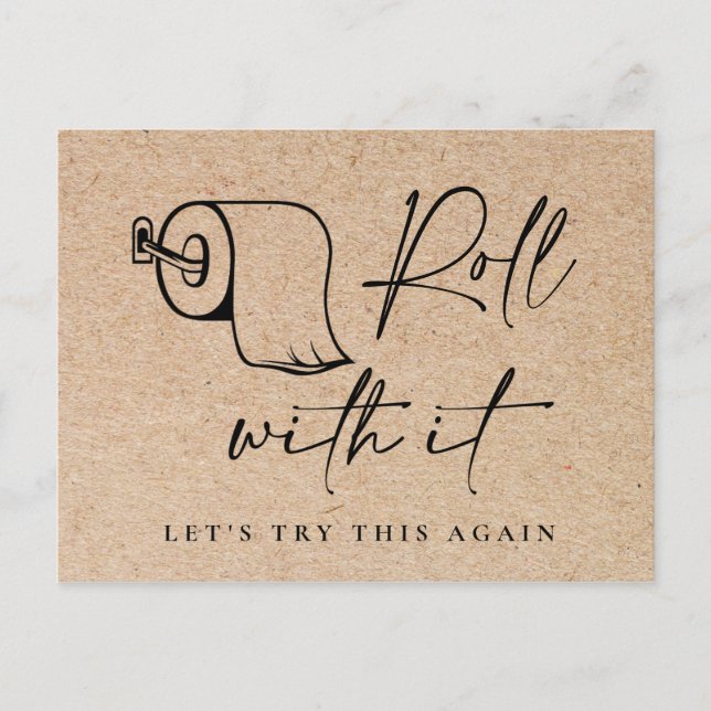 Cartão Postal Alteração da Data Adiada Evento de Cancelamento (Frente)