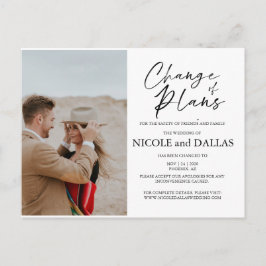 Cartão Postal Alteração de Casamento Reprogramada Moderna de Pla