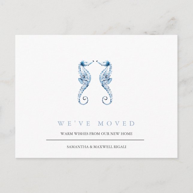 Cartão Postal Alteração de Praia do Endereço Dusty Blue Seacaval (Frente)