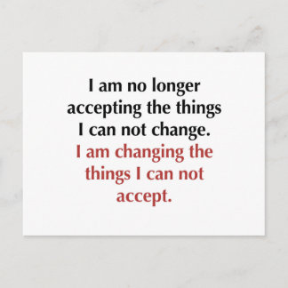 Cartão Postal Alterando o que não posso aceitar