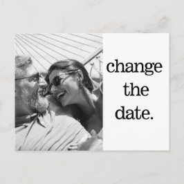 Cartão Postal Alterar A Data Do Simples Casamento De Foto Branca