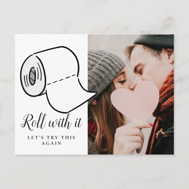 Cartão Postal Alterar a data em que a foto adiada foi cancelada (Frente)