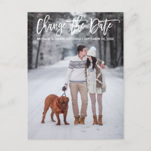 Cartão Postal Alterar a Data Moderna do Script do Pincel Nova Da