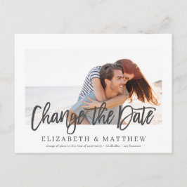 Cartão Postal Alterar a Foto Moderna do Anúncio de Casamento de 