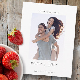 Cartão Postal Altere a data Simple Chic Custom Photo Wedding (Ca