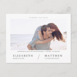 Cartão Postal Altere a data Simple Chic Custom Photo Wedding (Ca
