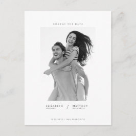 Cartão Postal Altere a data Simple Chic Custom Photo Wedding (Ca
