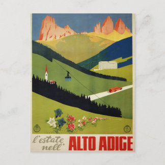 Cartão Postal Alto Adige (Tirol do Sul) Viagens vintage italiana