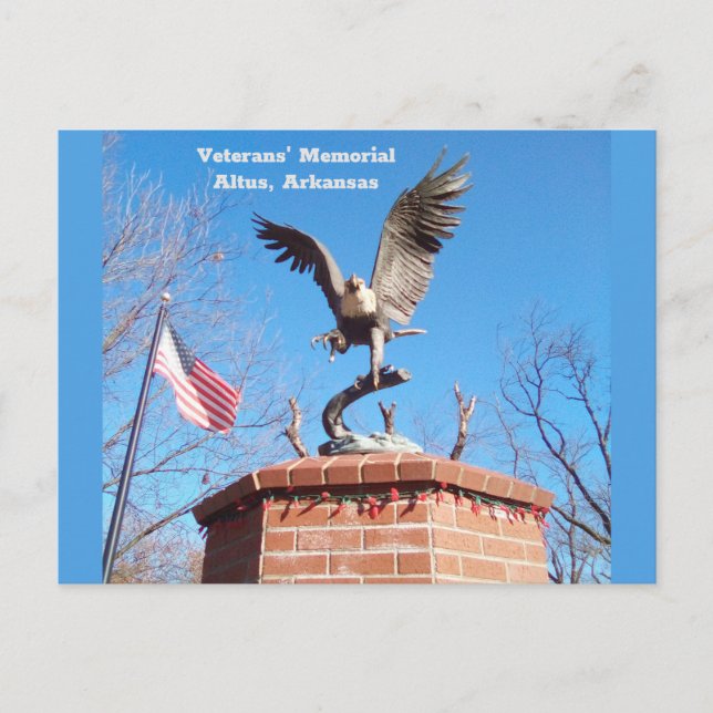 Cartão Postal Altus, Arkansas Veterans' Memorial (Frente)