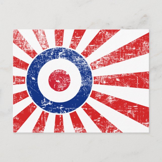Cartão Postal Alvos Mods Alvos Mods Emblema em Estilo Sol Explod (Frente)