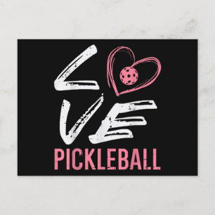Cartão Postal Ama Pickleball Coração Picle Ball Mulheres Meninas