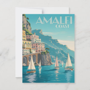 Cartão Postal Amalfi Coast art deco