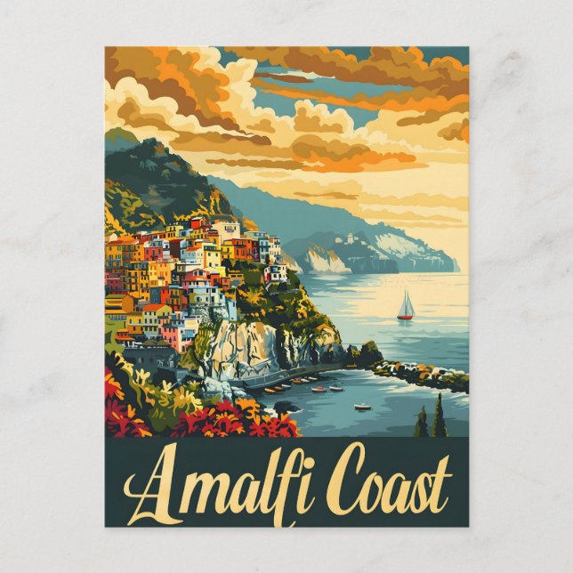 Cartão Postal Amalfi Coast sunset (Frente)
