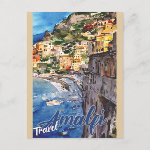 Cartão Postal Amalfi Coast Vintage Itália Viagem